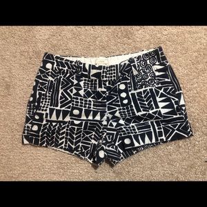 J Crew Navy Blue Tribal Shorts 00
